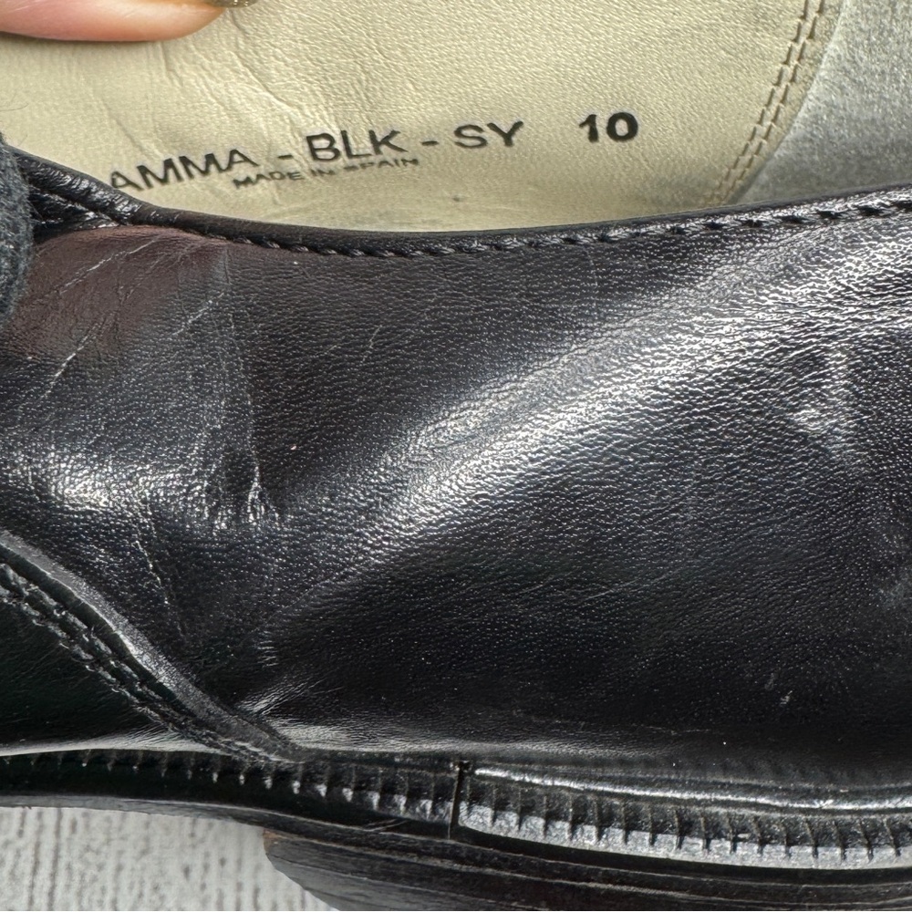 Sandro Moscoloni Men's Cap Toe Dress Shoes Size 10 Leather Black - Picture 4 of 6